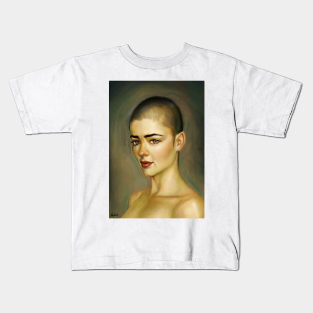 Stefania portrait Kids T-Shirt by Artofokan
